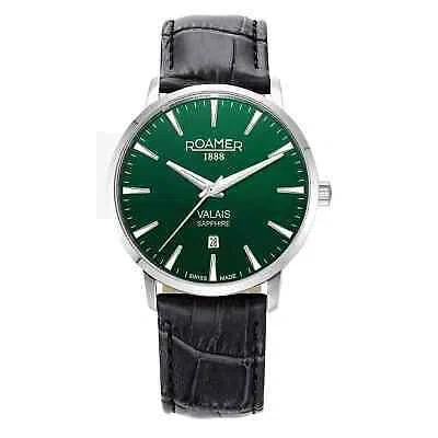 Pre-owned Roamer 988833 41 75 05 Men's Valais Set Wristwatch In Black/green