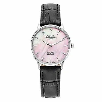 Pre-owned Roamer 989847 41 10 05 Women's Valais Diamond Set Wristwatch In Black/white