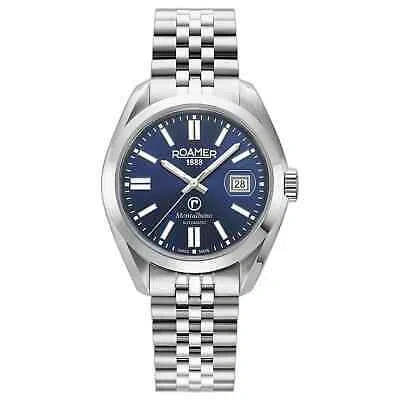 Pre-owned Roamer 996983 41 45 20 Men's Montalbano Blue Dial Automatic Wristwatch In Silver/blue