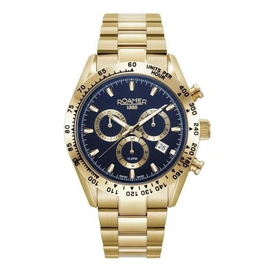 Pre-owned Roamer Men's Watch Analog Quartz Chronograph 850837 48 45 20 " Monza " 100 Steel