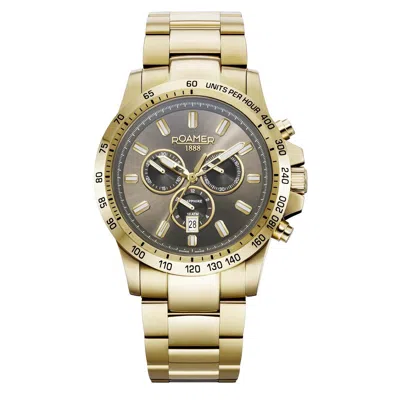 Pre-owned Roamer Men Watch Chronograph Quartz 861837 48 55 20 Rimini Stainless Steel