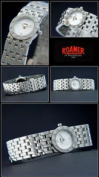 Pre-owned Roamer Watch Dreamline 12 Diamonds Stainless Steel Folding Clasp Swiss Made