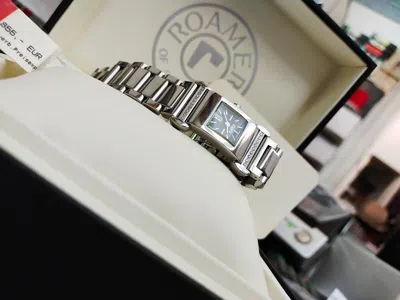 Pre-owned Roamer Watch Dreamline Luxury 18 Diamonds Swiss Made Folding Clasp 637.953