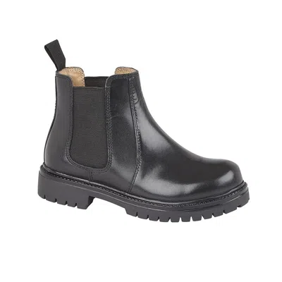 Roamers Boys Space Leather Ankle Boots In Black