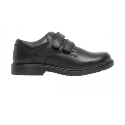 Roamers Boys Twin Touch Fastening Casual Leather Shoe In Black