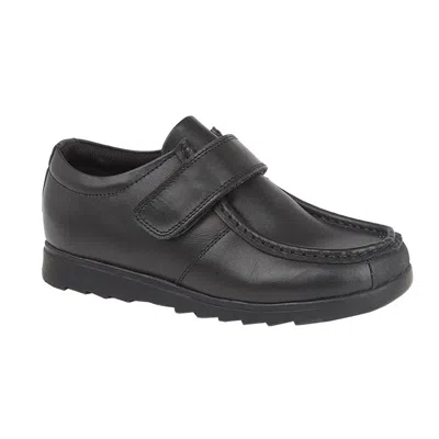 Roamers Childrens/boys One Bar Touch Fastening Casual Shoe In Black