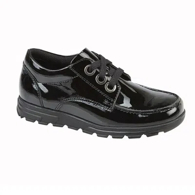 Roamers Girls Patent Leather School Shoes In Black