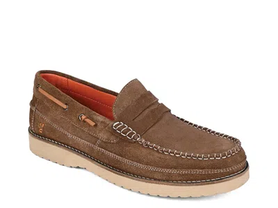 Roan Grid Penny Loafer In Brown