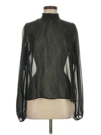 Pre-owned Roan + Ryan Long Sleeve Blouse In Black
