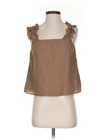 Pre-owned Roan + Ryan Sleeveless Blouse In Brown