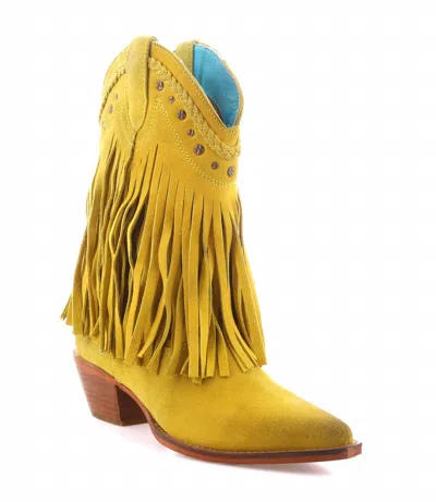 Roan Women's Setup Fringe Western Boots In Mustard In Yellow