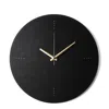 Roarcraft Leather Wall Clock - Black In Black