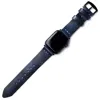 Roarcraft Men's Black / Blue Apple Watch Leather Band - Indigo Blue In Black/blue