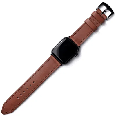 Roarcraft Men's Brown Apple Watch Ultra Custom Made Leather Watch Strap - Mocha