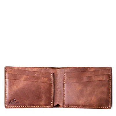 Roarcraft Men's Brown Classic Bifold Leather Wallet - Pergamon - Tobacco In Burgundy