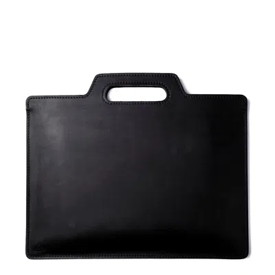 Roarcraft Men's Flat Design Leather Portfolio - Black