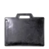 Roarcraft Men's Flat Design Leather Portfolio - Grey In Grey