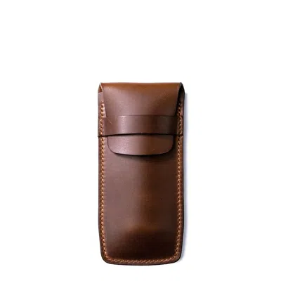 Roarcraft Men's Handmade Flap Covered Leather Watch Case - Brown