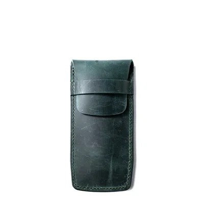 Roarcraft Men's Handmade Flap Covered Leather Watch Case - Green