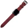 Roarcraft Men's Red Apple Watch Ultra Custom Made Leather Watch Strap - Burgundy In Red