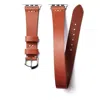 Roarcraft Men's Yellow / Orange Double Tour Apple Watch Leather Strap - Cognac In Yellow/orange