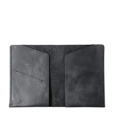 Roarcraft Women's Grey Leather Passport Sleeve - Teos - Coal In Gray