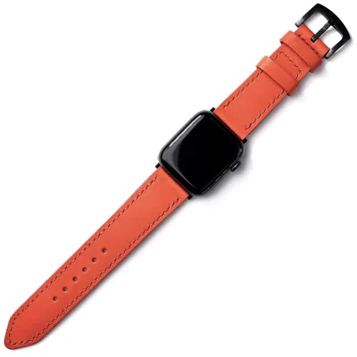 Roarcraft Women's Yellow / Orange Vegtan Leather Apple Watch Strap - Orange In Brown