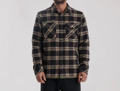 Roark Backwoods Flannel Shacket In Black Plaid