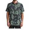 Roark Bless Up Breathable Stretch Shirt In Black/green Print In Multi