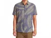 Roark Bless Up Breathable Stretch Shirt In Fire Fern Slate In Blue