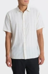 Roark Bless Up Short Sleeve Button-up Shirt In White