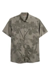 Roark Bless Up Short Sleeve Button-up Shirt In Gray