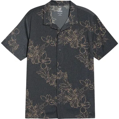 Roark Bless Up Trail Performance Short Sleeve Button-up Shirt In Black