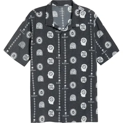 Roark Bless Up Trail Performance Short Sleeve Button-up Shirt In Black