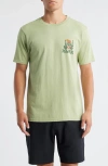 Roark Cactus Garden Cotton Graphic T-shirt In Green
