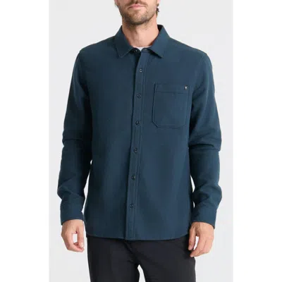 Roark Crossroads Organic Cotton Button-up Shirt In Blue