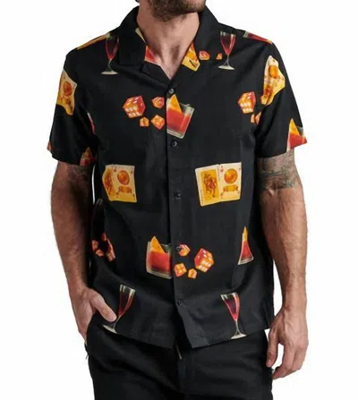 Roark Gonzo Camp Collar Button Shirt In Buon Giorno Black In Multi