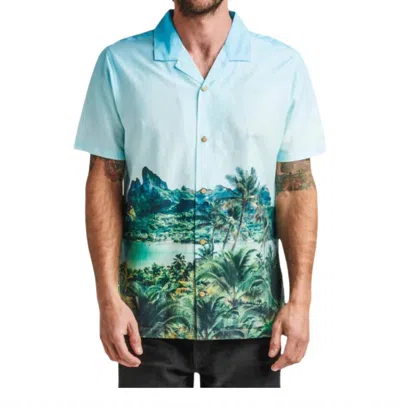 Roark Gonzo Camp Collar Shirt In Otemanu Light Blue