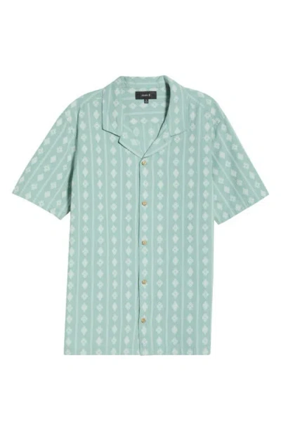 Roark Gonzo Organic Cotton Camp Shirt In Blue
