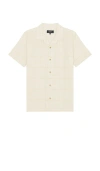 Roark Gonzo Organic Cotton Camp Shirt In Cream