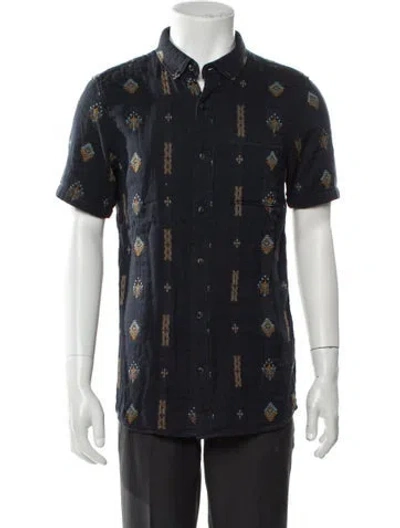 Pre-owned Roark Graphic Print Short Sleeve Shirt In Blue