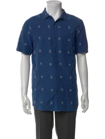 Pre-owned Roark Graphic Print Short Sleeve Shirt In Blue