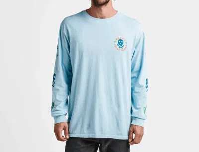 Roark Guideworks Skull Long Sleeve Premium Tee In Light Blue