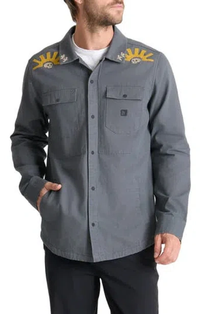 Roark Hebrides Cotton Canvas Shirt Jacket In Charcoal