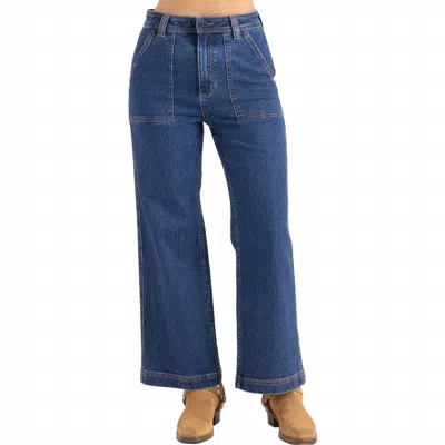 Roark Hwy Ss125 Rise Sailor Wide Leg Pant In Indigo In Blue