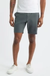 Roark Hytide Flat Front Hybrid Performance Shorts In Gray