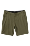 Roark Hytide Flat Front Hybrid Performance Shorts In Green