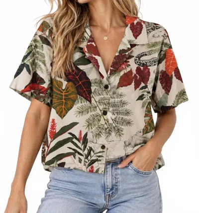 Roark Idle Short Sleeve Button Down Shirt In Bone In Beige