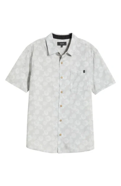 Roark Journey Floral Short Sleeve Button-up Shirt In Gray