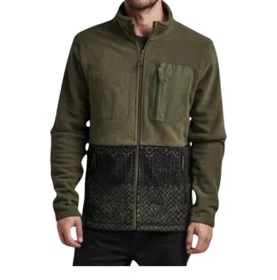 Roark Landfall Fleece Zip Jacket In Military Sashiko In Multi